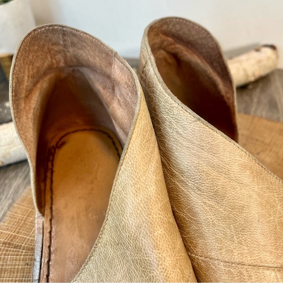 *Free People | Mont Blanc Dorsay Flat Tan Slip On Peep Toe Sandle Size 38/7.5 - Picture 15 of 16